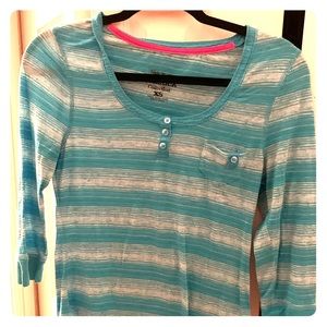 3/4 sleeve striped tee